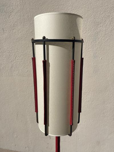 Jacques Adnet 1950s Stitched leather by Jacques Adnet