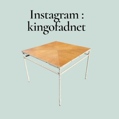 Jacques Adnet 1950s Stitched leather center table or game table by Jacques Adnet