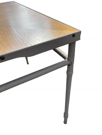 Jacques Adnet 1950s Stitched leather center table or game table by Jacques Adnet