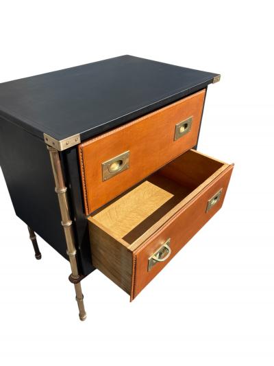 Jacques Adnet 1950s Stitched leather chest of drawers by Jacques Adnet