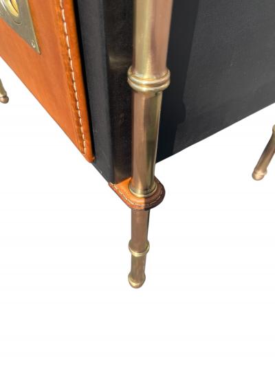 Jacques Adnet 1950s Stitched leather chest of drawers by Jacques Adnet