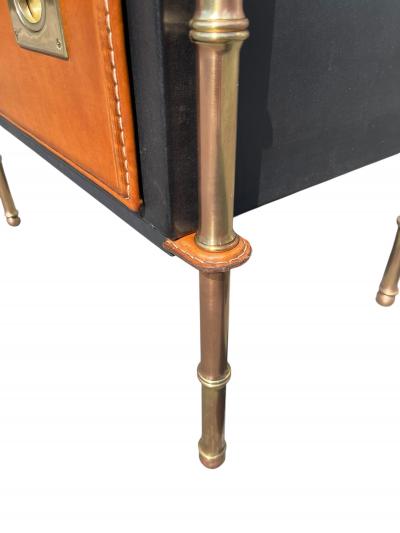 Jacques Adnet 1950s Stitched leather chest of drawers by Jacques Adnet