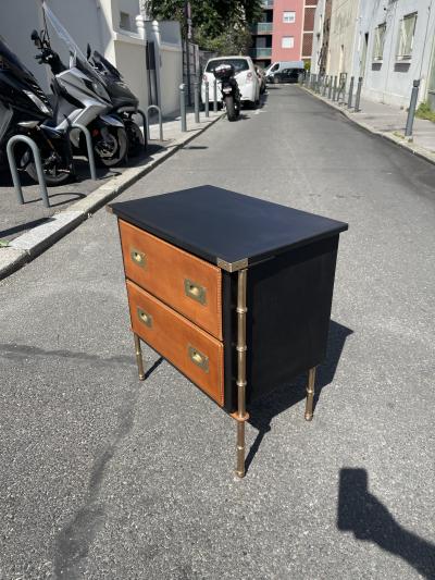 Jacques Adnet 1950s Stitched leather chest of drawers by Jacques Adnet
