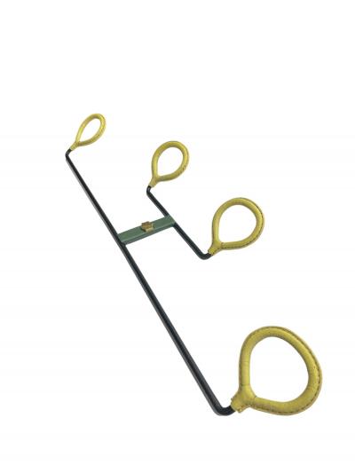 Jacques Adnet 1950s Stitched leather coat rack designed by Jacques Adnet
