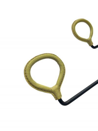 Jacques Adnet 1950s Stitched leather coat rack designed by Jacques Adnet