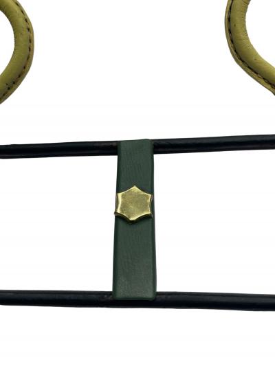 Jacques Adnet 1950s Stitched leather coat rack designed by Jacques Adnet