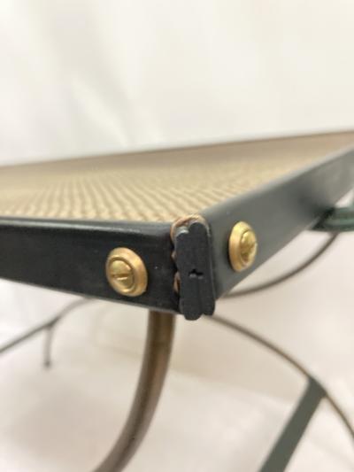 Jacques Adnet 1950s Stitched leather cocktail Table by Jacques Adnet