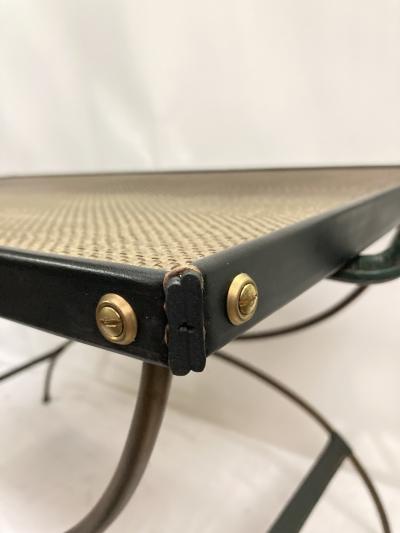 Jacques Adnet 1950s Stitched leather cocktail Table by Jacques Adnet