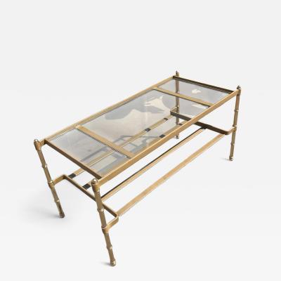 Jacques Adnet 1950s Stitched leather cocktail table By Jacques Adnet