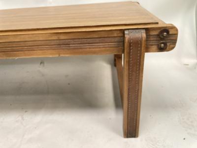 Jacques Adnet 1950s Stitched leather cocktail table by Jacques Adnet