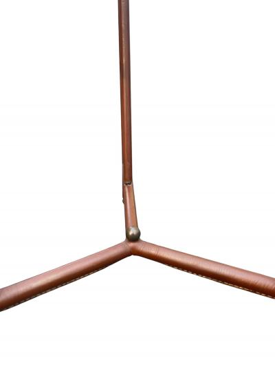 Jacques Adnet 1950s Stitched leather cocktail table by Jacques Adnet