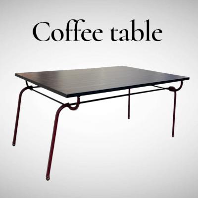 Jacques Adnet 1950s Stitched leather coffee table by Jacques Adnet
