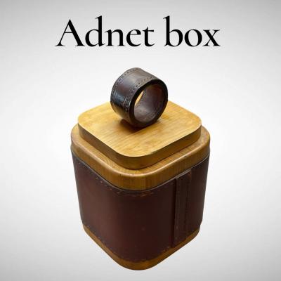 Jacques Adnet 1950s Stitched leather decorative box by Jacques Adnet