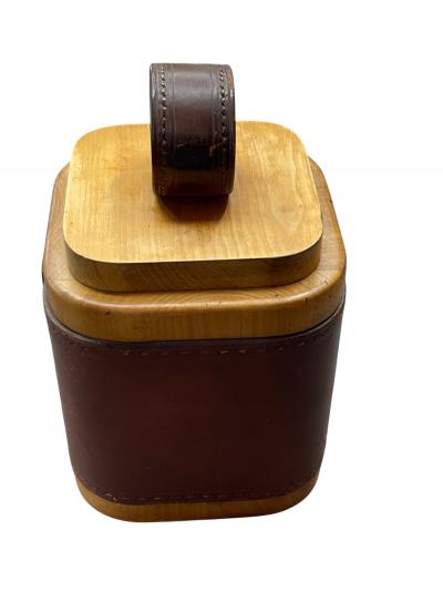 Jacques Adnet 1950s Stitched leather decorative box by Jacques Adnet