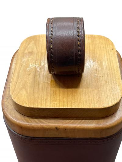 Jacques Adnet 1950s Stitched leather decorative box by Jacques Adnet
