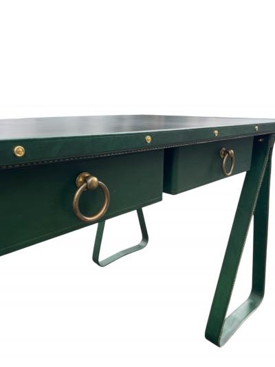Jacques Adnet 1950s Stitched leather desk by Jacques Adnet