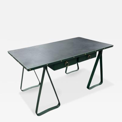Jacques Adnet 1950s Stitched leather desk by Jacques Adnet