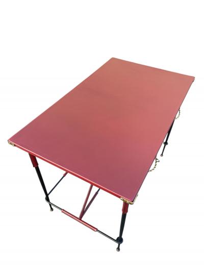 Jacques Adnet 1950s Stitched leather desk by Jacques Adnet