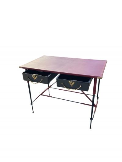 Jacques Adnet 1950s Stitched leather desk by Jacques Adnet