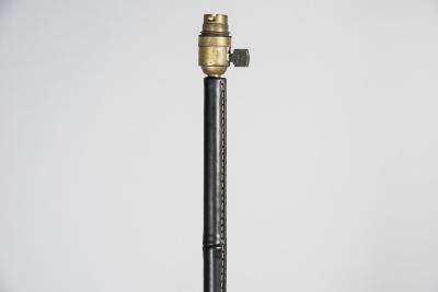 Jacques Adnet 1950s Stitched leather floor lamp By Jacques Adnet