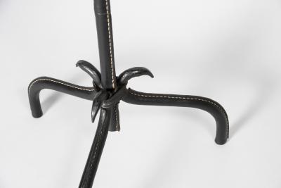 Jacques Adnet 1950s Stitched leather floor lamp By Jacques Adnet