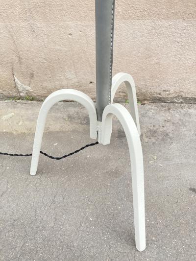 Jacques Adnet 1950s Stitched leather floor lamp By Jacques Adnet