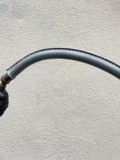 Jacques Adnet 1950s Stitched leather floor lamp By Jacques Adnet