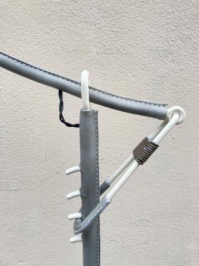 Jacques Adnet 1950s Stitched leather floor lamp By Jacques Adnet
