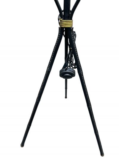 Jacques Adnet 1950s Stitched leather floor lamp by Jacques ADNET
