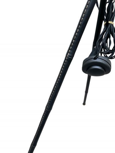Jacques Adnet 1950s Stitched leather floor lamp by Jacques ADNET
