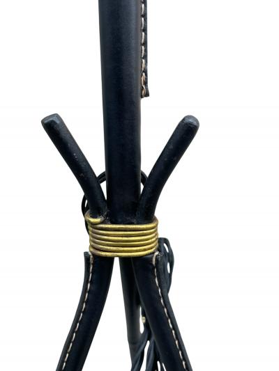 Jacques Adnet 1950s Stitched leather floor lamp by Jacques ADNET