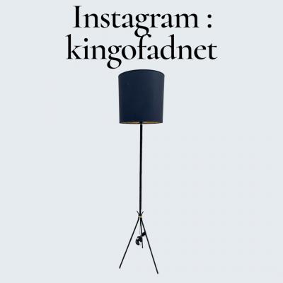 Jacques Adnet 1950s Stitched leather floor lamp by Jacques ADNET