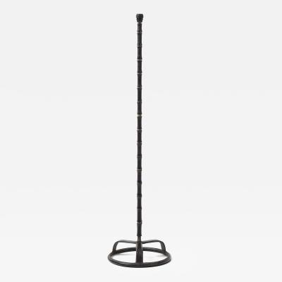 Jacques Adnet 1950s Stitched leather floor lamp by Jacques Adnet