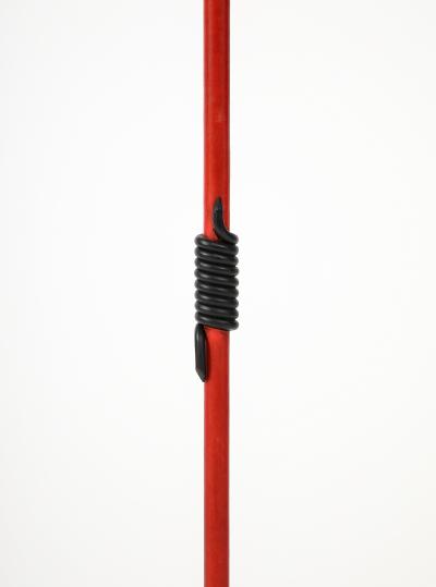 Jacques Adnet 1950s Stitched leather floor lamp by Jacques Adnet