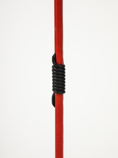 Jacques Adnet 1950s Stitched leather floor lamp by Jacques Adnet