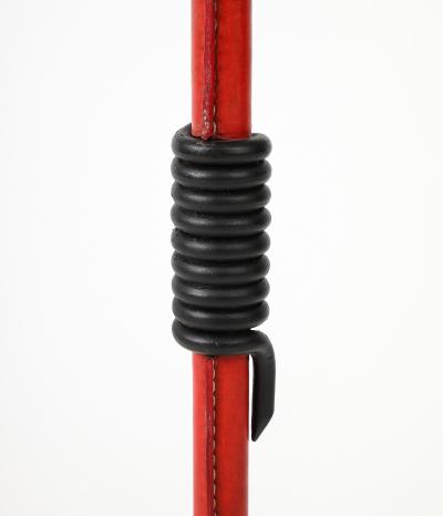 Jacques Adnet 1950s Stitched leather floor lamp by Jacques Adnet