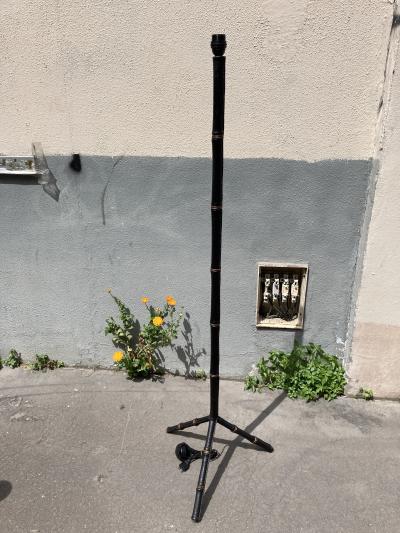 Jacques Adnet 1950s Stitched leather floor lamp by Jacques Adnet
