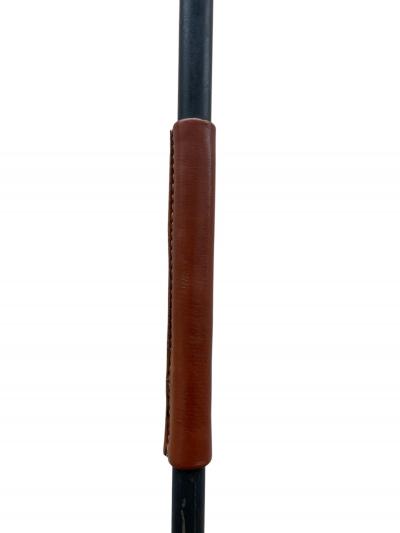 Jacques Adnet 1950s Stitched leather floor lamp by Jacques Adnet