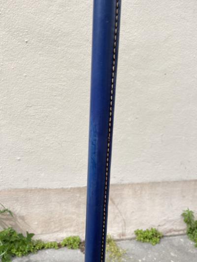 Jacques Adnet 1950s Stitched leather floor lamp by Jacques Adnet