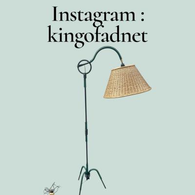 Jacques Adnet 1950s Stitched leather floor lamp by Jacques Adnet