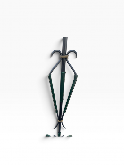 Jacques Adnet 1950s Stitched leather floor lamp by Jacques Adnet