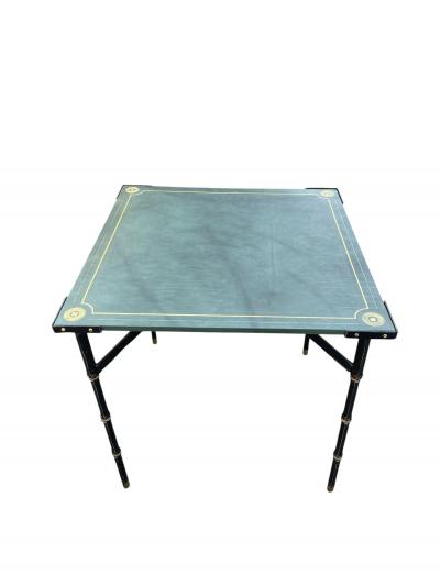 Jacques Adnet 1950s Stitched leather game table by JACQUES ADNET