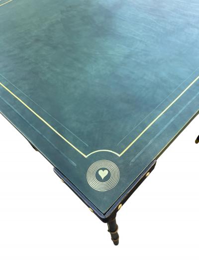 Jacques Adnet 1950s Stitched leather game table by JACQUES ADNET