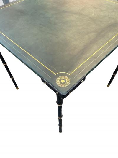 Jacques Adnet 1950s Stitched leather game table by JACQUES ADNET