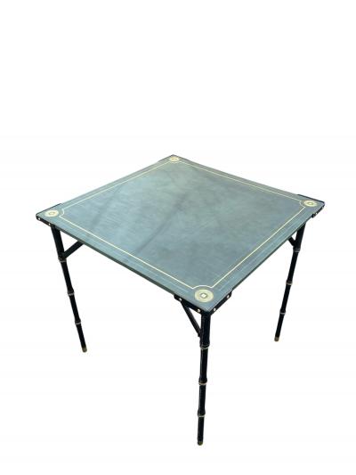 Jacques Adnet 1950s Stitched leather game table by JACQUES ADNET
