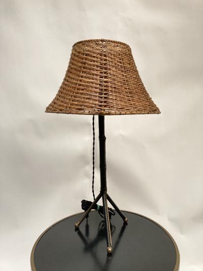 Jacques Adnet 1950s Stitched leather lamp By Jacques Adnet