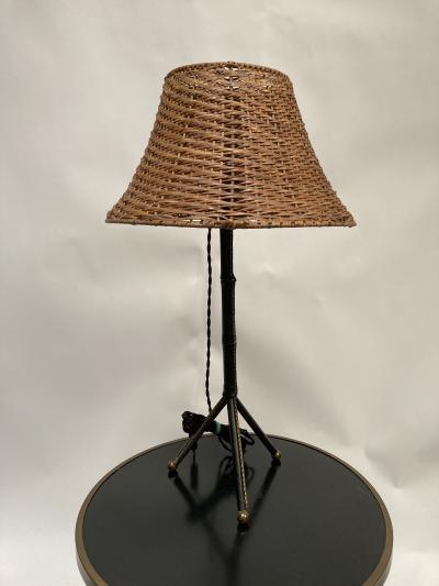 Jacques Adnet 1950s Stitched leather lamp By Jacques Adnet