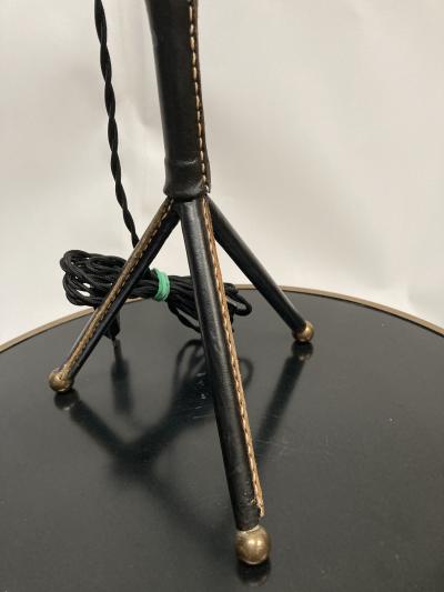 Jacques Adnet 1950s Stitched leather lamp By Jacques Adnet
