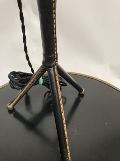 Jacques Adnet 1950s Stitched leather lamp By Jacques Adnet