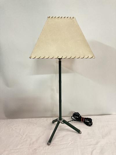 Jacques Adnet 1950s Stitched leather lamp By Jacques Adnet